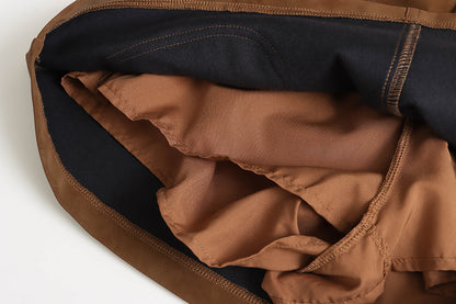 Faux Suede Large Pocket A-line Skirt