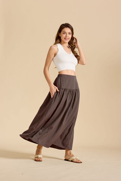 Cotton Maxi Skirt w/ Pockets