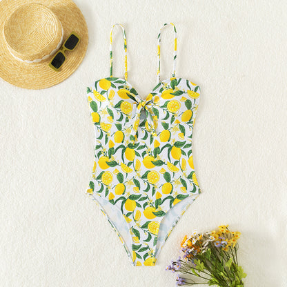 Lemon print One piece Swimsuit