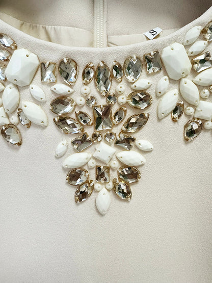 Beads & Diamond Long Sleeve Dress