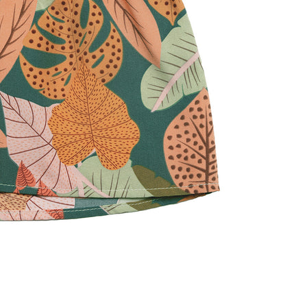 Tropical Floral Print Elastic Shorts