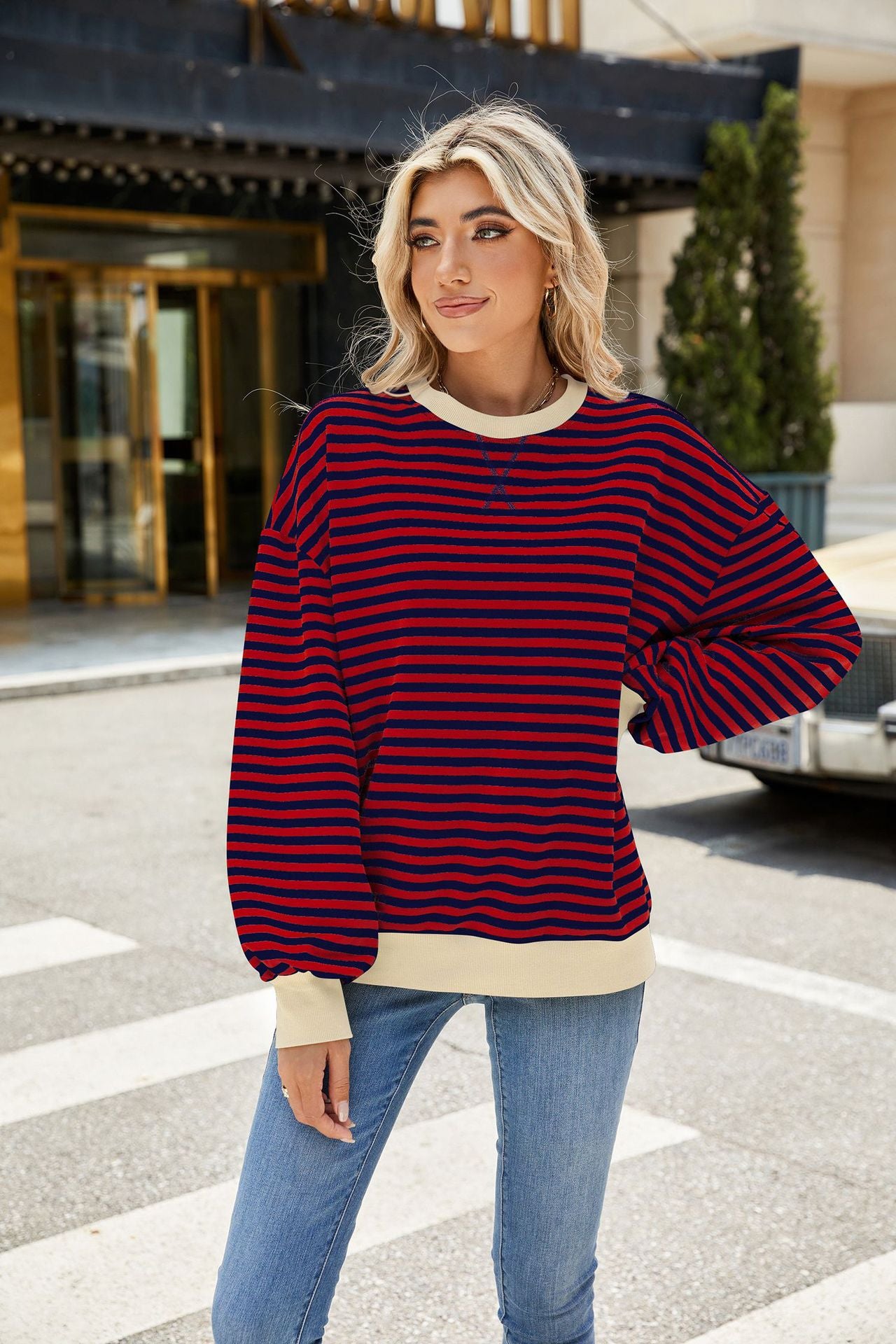 Striped Comfort Sweatershirt