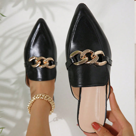 Casual Faux Leather Mules Shoes