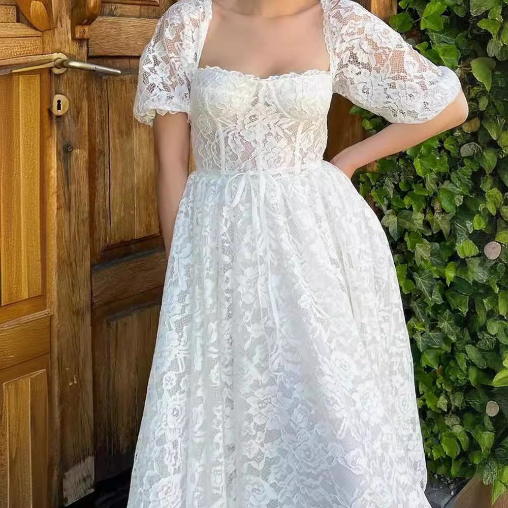 Hannah Lace Midi Dress