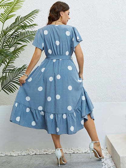 Blue Polka Dot Summer Dress