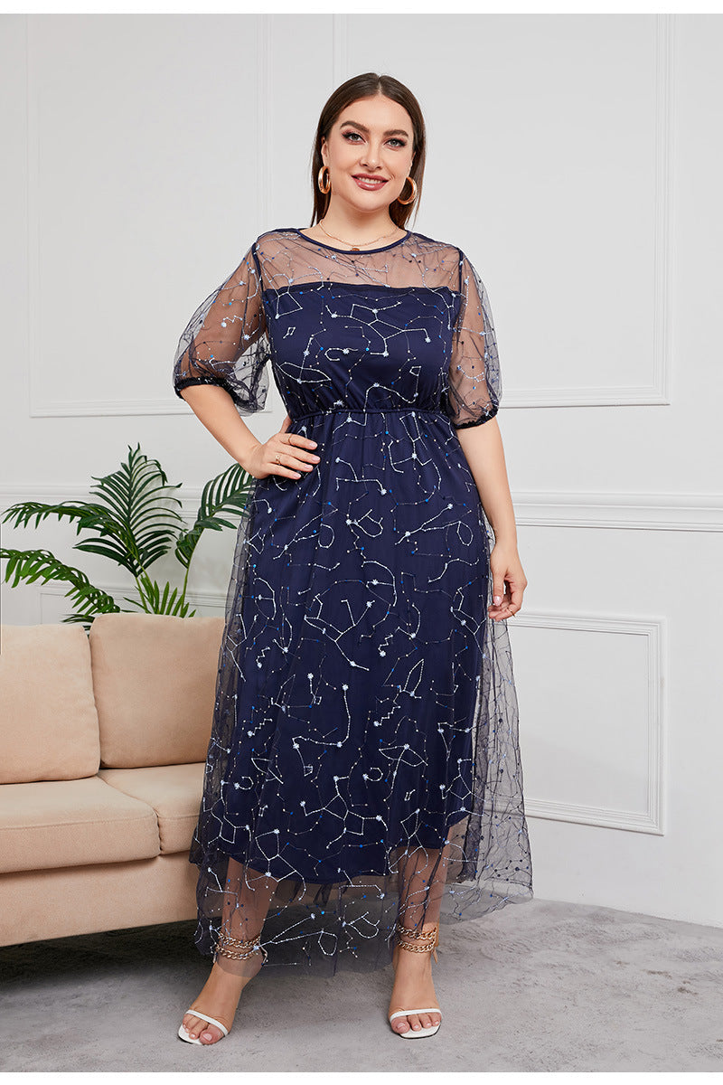 Blue French Hepburn Dress
