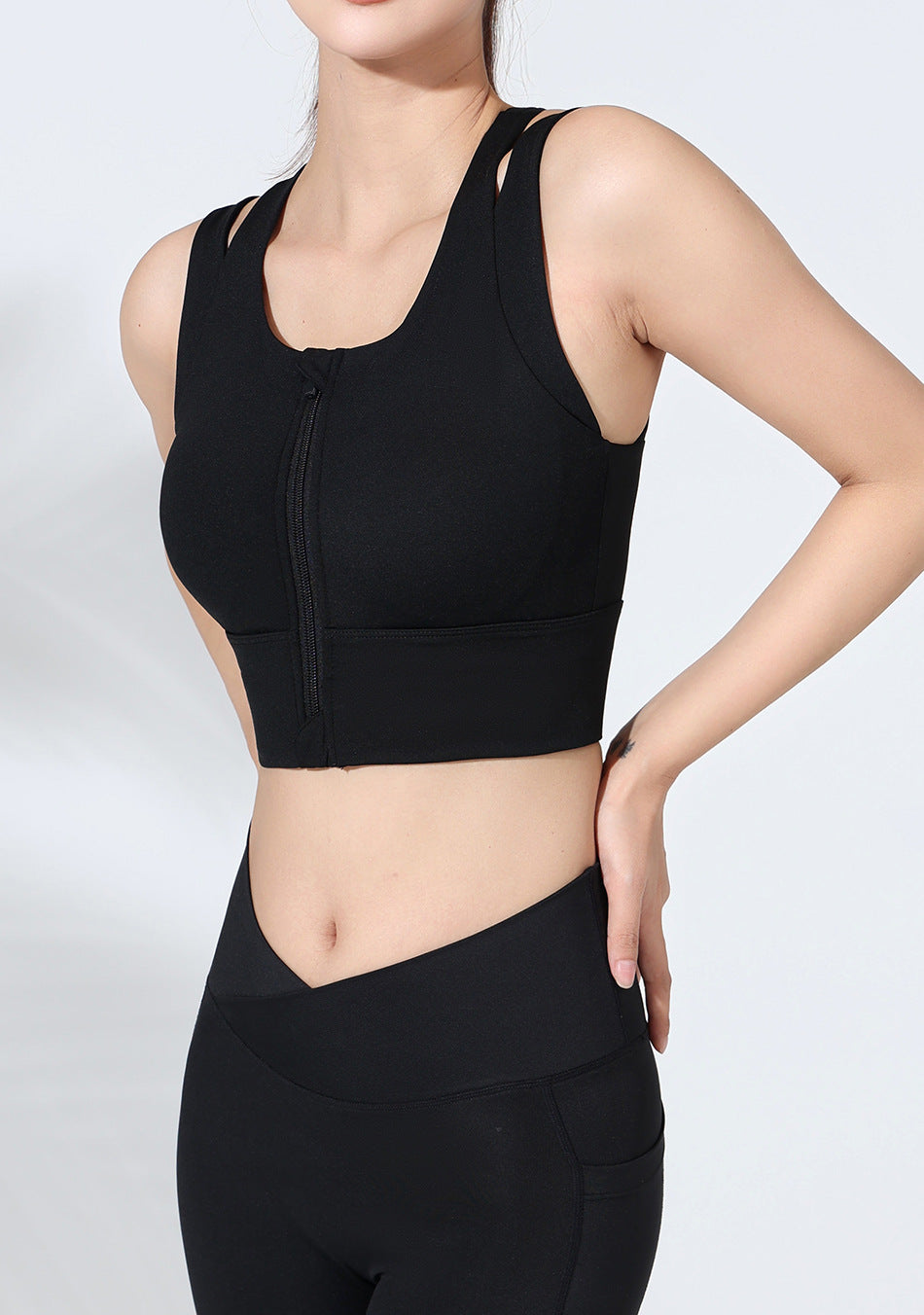 Front Zipper Sports Bra