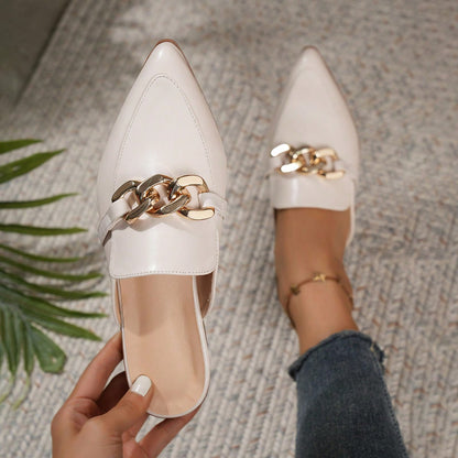 Casual Faux Leather Mules Shoes