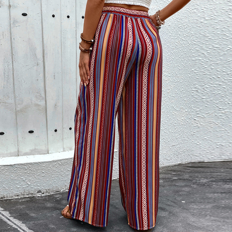 Summer Printed Wide Leg Pants