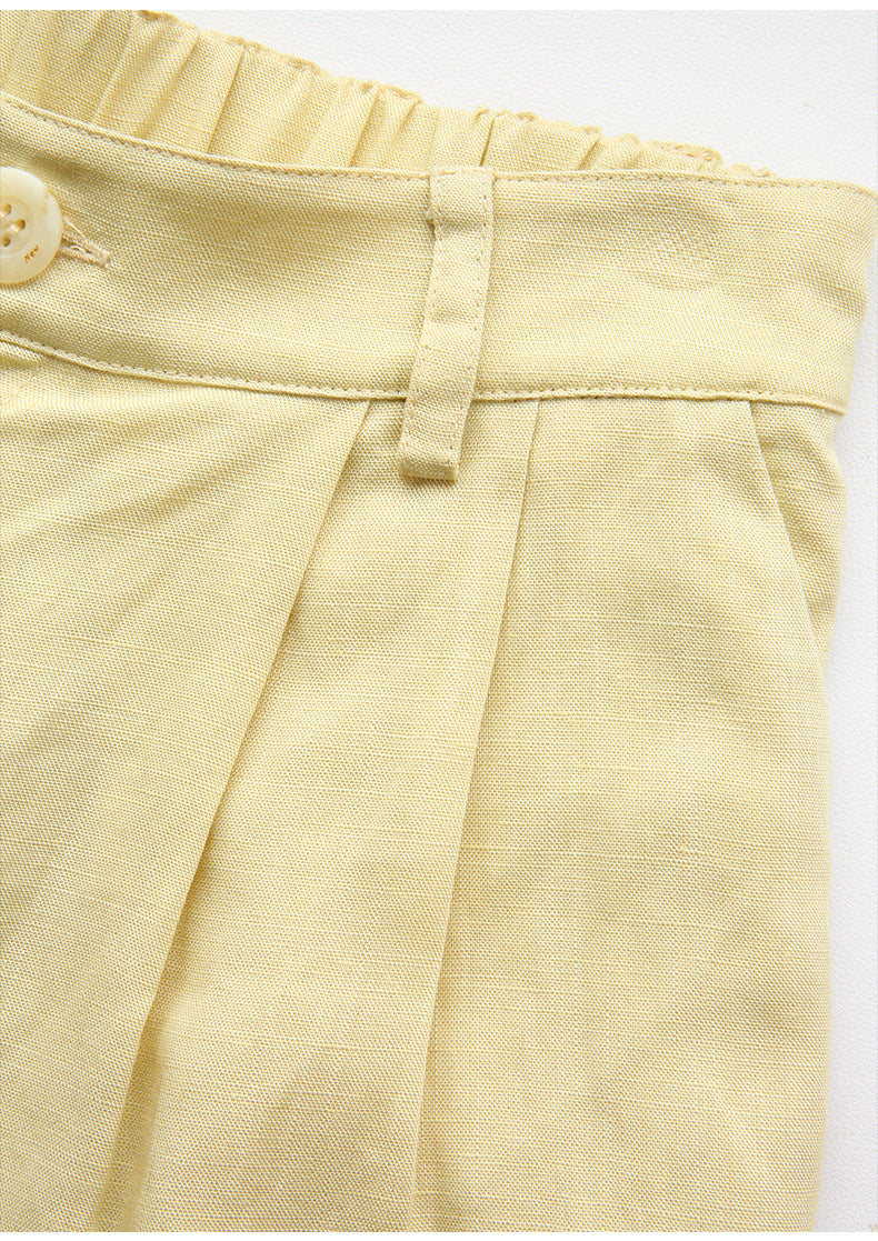 Tencel Linen High Waist Shorts