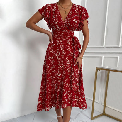 Burgundy Wrap Dress
