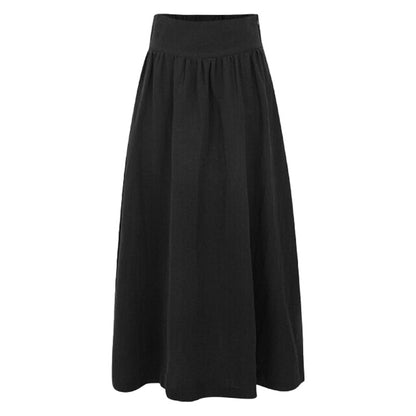 Breathable High Waist Linen Skirt