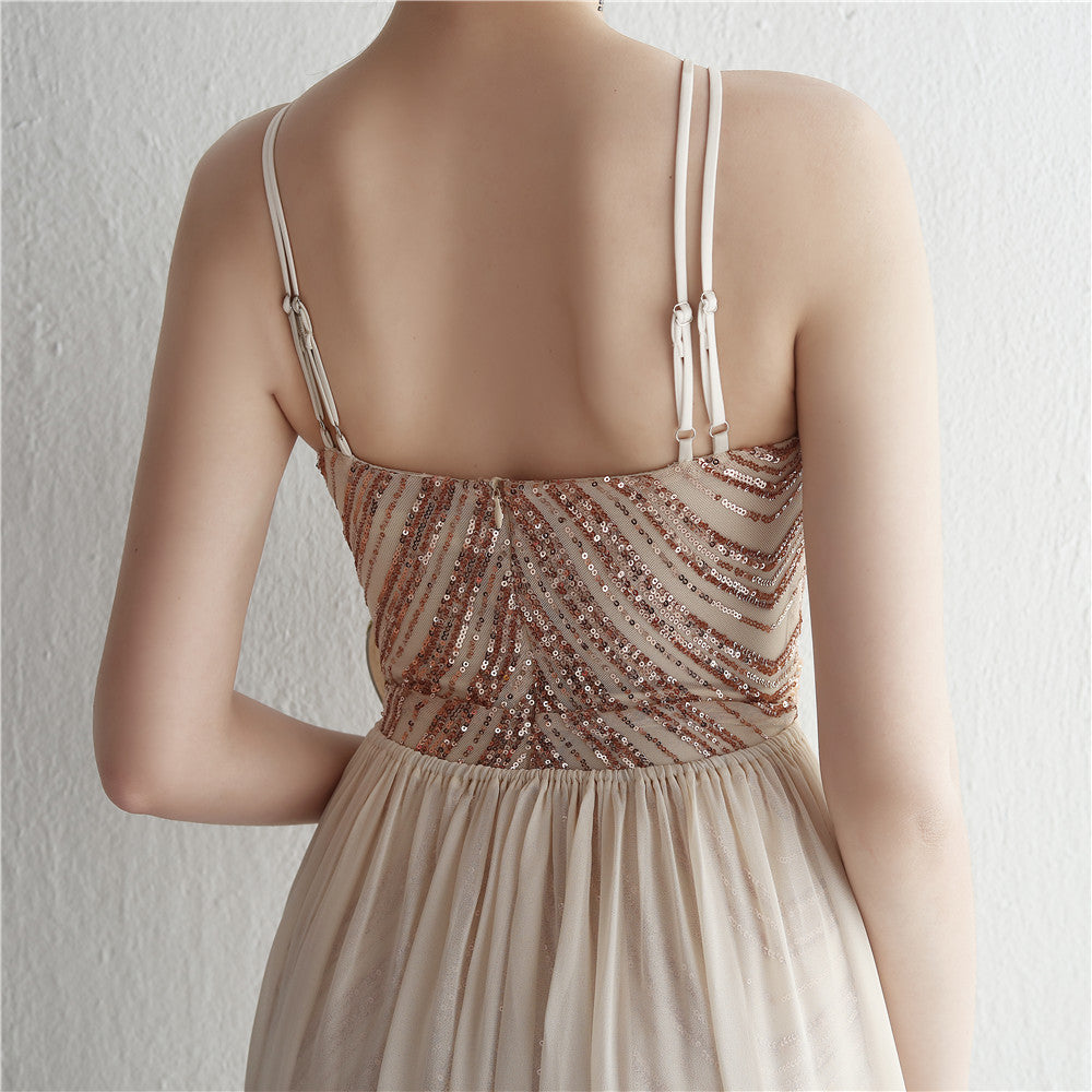 Beaded Halter Elegant Gown