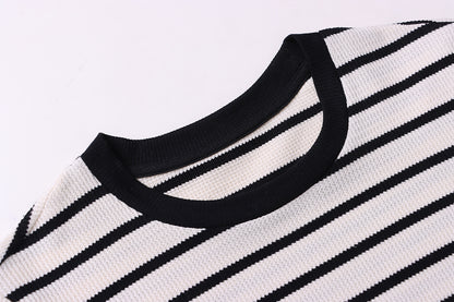 B&W Striped Cotton Long Sleeve shirt