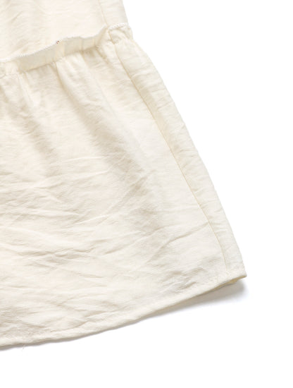 Ivory Tiered Midi Skirt