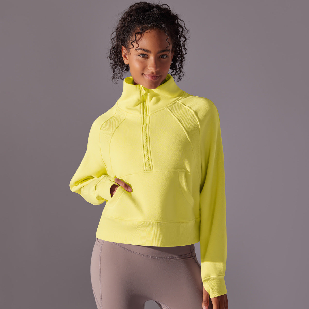 High Collar Zipped Sweatshirt
