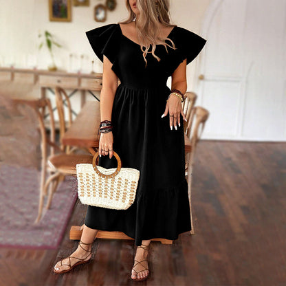 Elegant Ruffled Backless Dress
