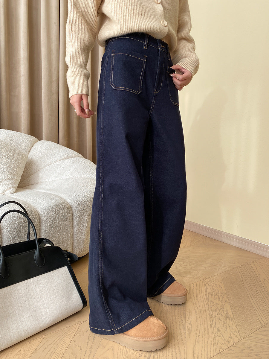 Double Pocket Wide Leg Jeans