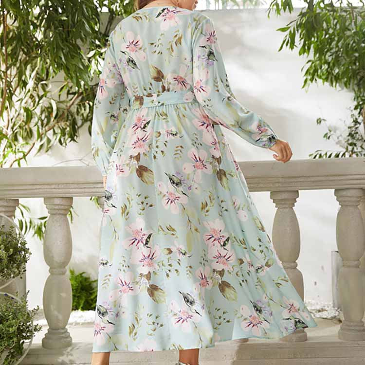 Caroline Mint Floral Dress