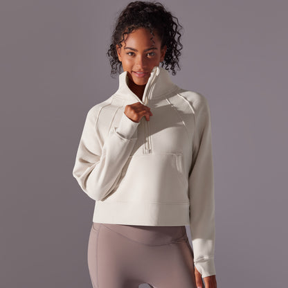 High Collar Zipped Sweatshirt
