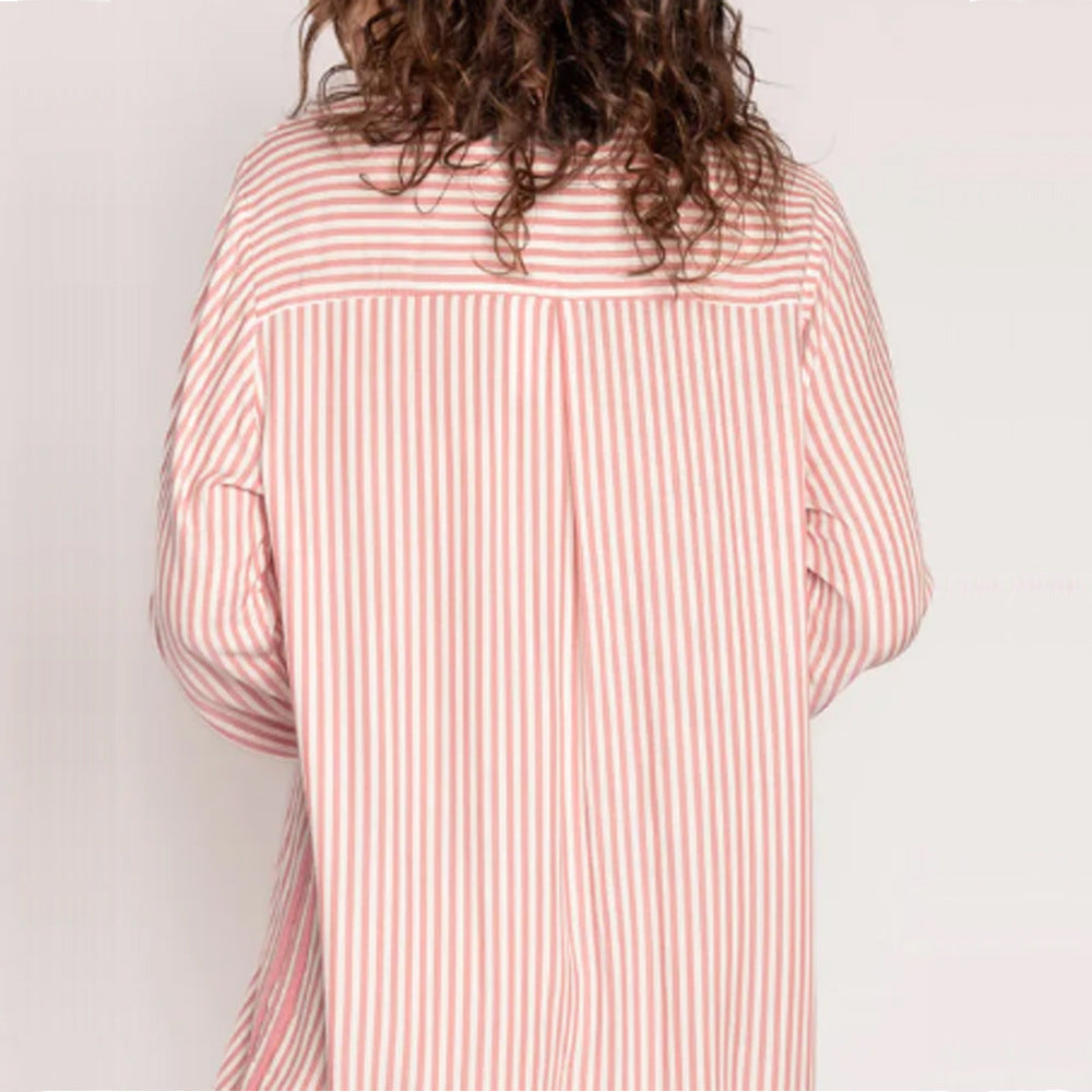 Candy Striped Pajamas Long Sleeve Shorts Set