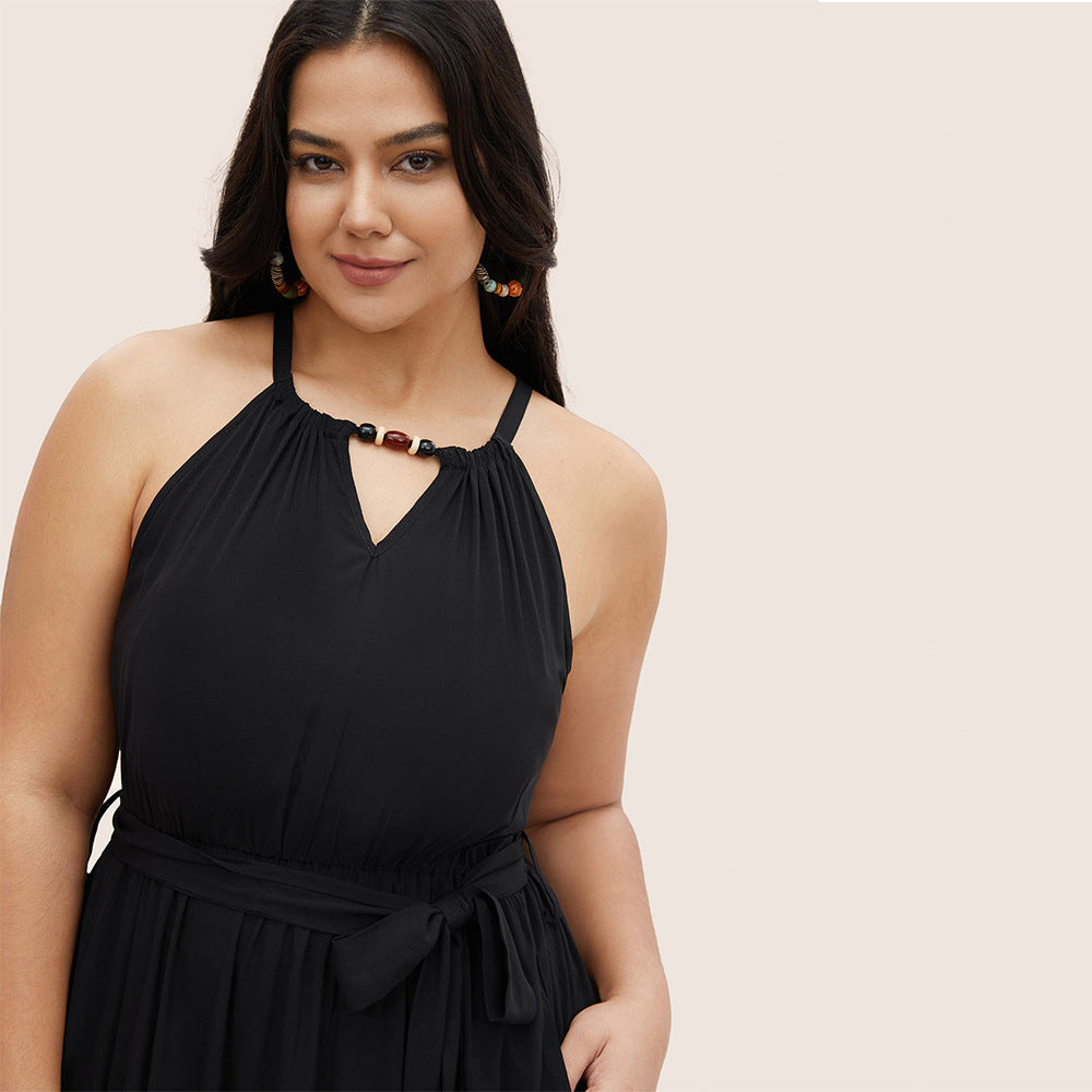 Black Sleeveless Sling Dress