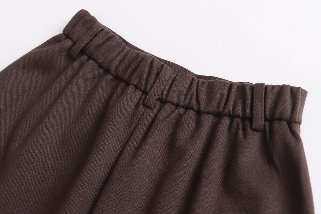 Grazina Brown Woolen Skirt