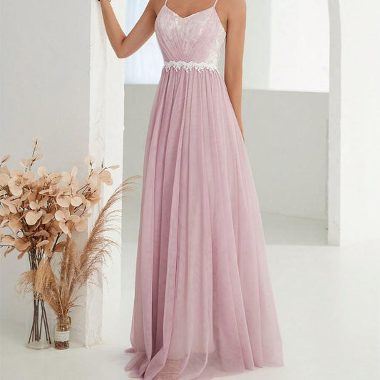 Mesh Cross Prom Dress