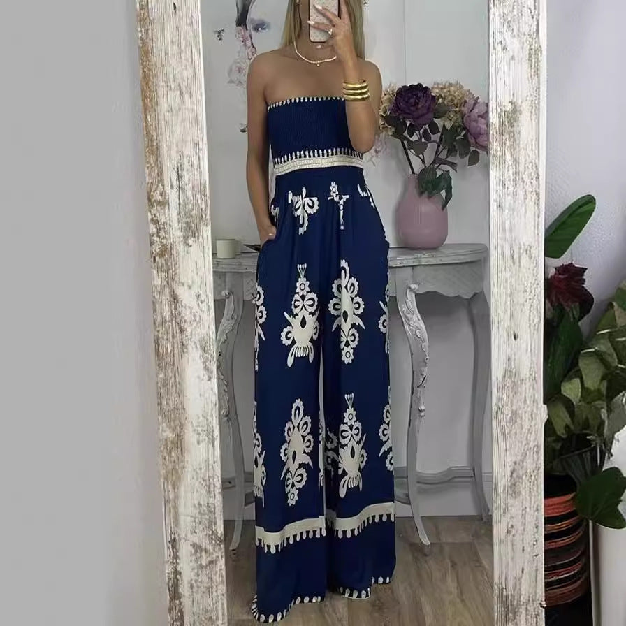 Strapless Printed Jumpsuit