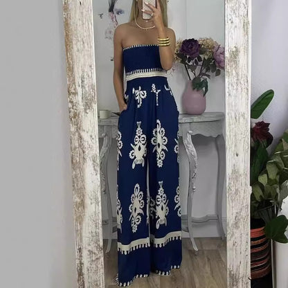 Strapless Printed Jumpsuit