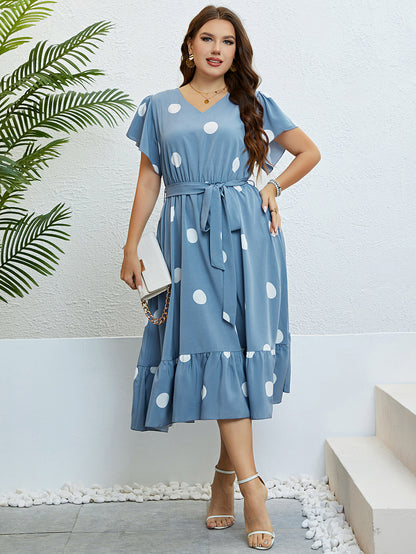Blue Polka Dot Summer Dress