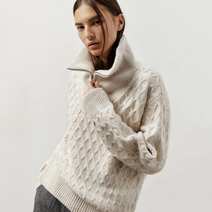 Turtleneck Half Zipper Sweater