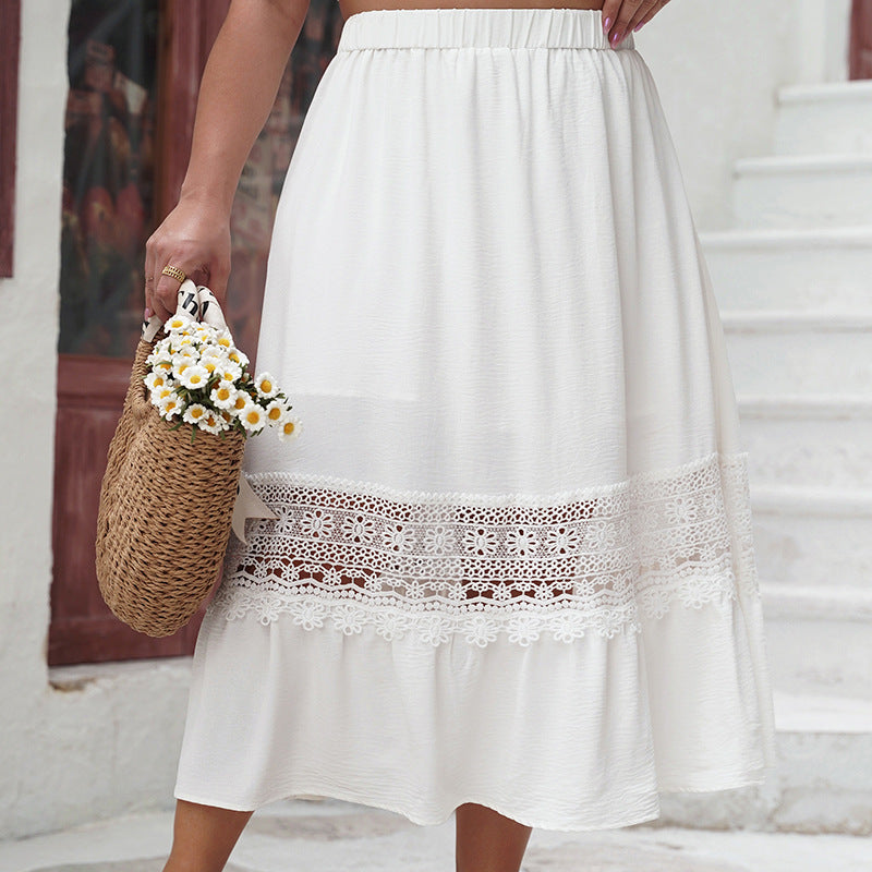 Curvy White Amy Cutout Skirt