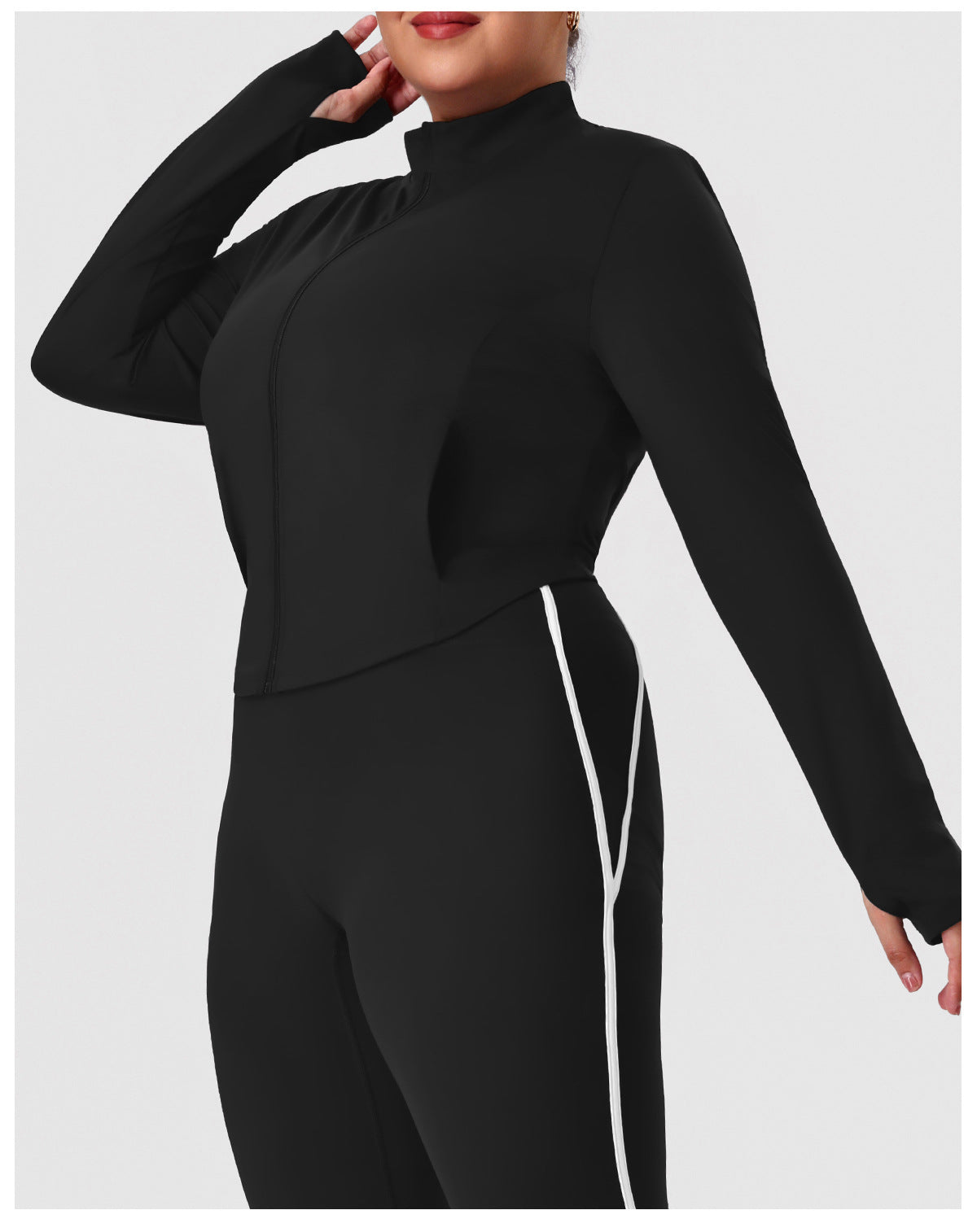 Stand Collar Coat & Pants Two Piece Sets