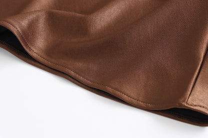 Fleece lined Satin Micro Fishtail Skirt