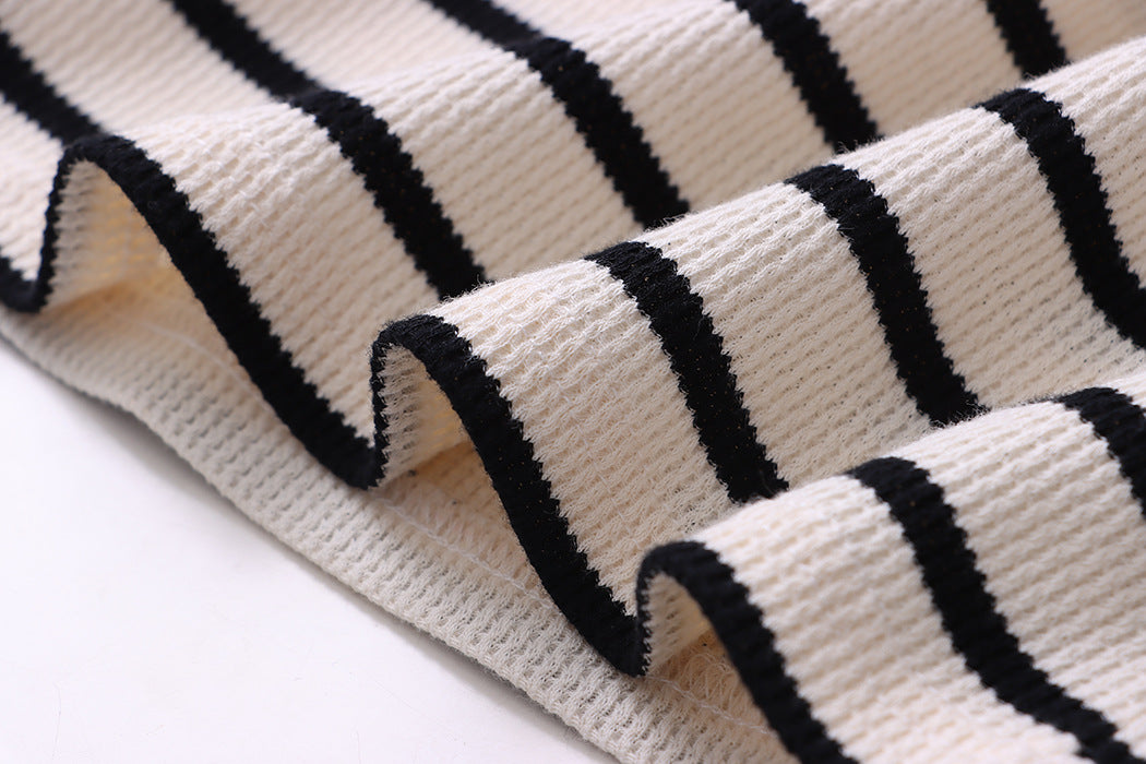 B&W Striped Cotton Long Sleeve shirt