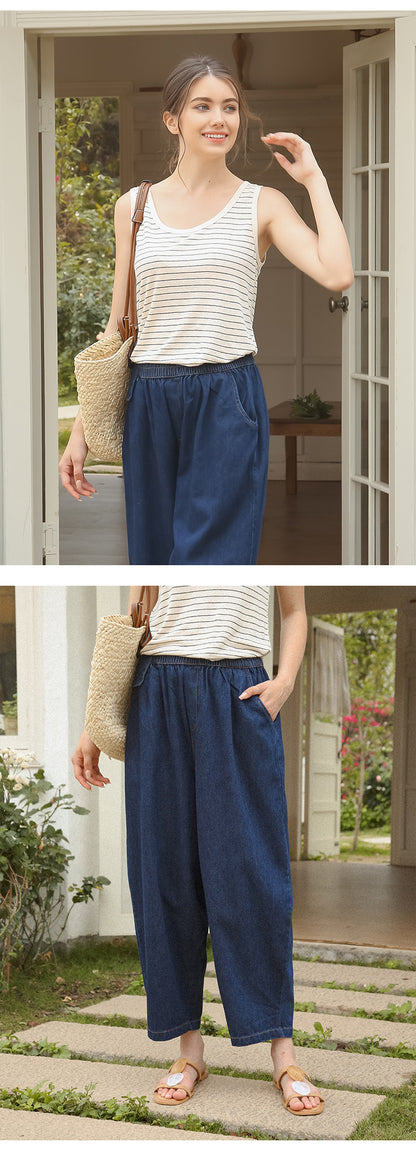 French Striped Linen Top
