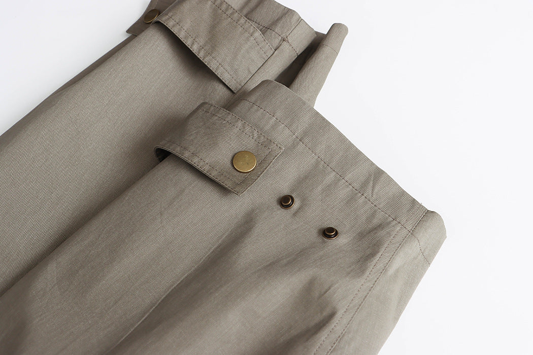 Fashionable Street Retro Design Stand Collar Profile Casual Overall Trench Coat