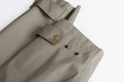 Fashionable Street Retro Design Stand Collar Profile Casual Overall Trench Coat