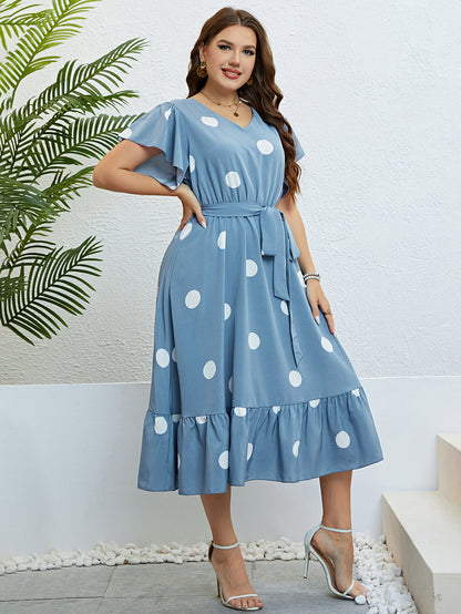 Blue Polka Dot Summer Dress