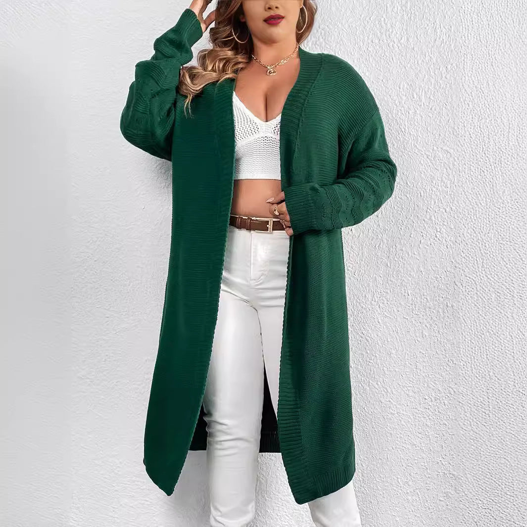 Green Midi Knitted Cardigan