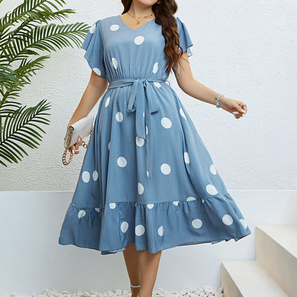 Blue Polka Dot Summer Dress