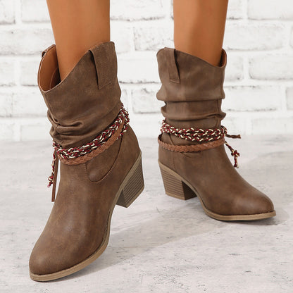 Brown Tassel Cowgirl Boots