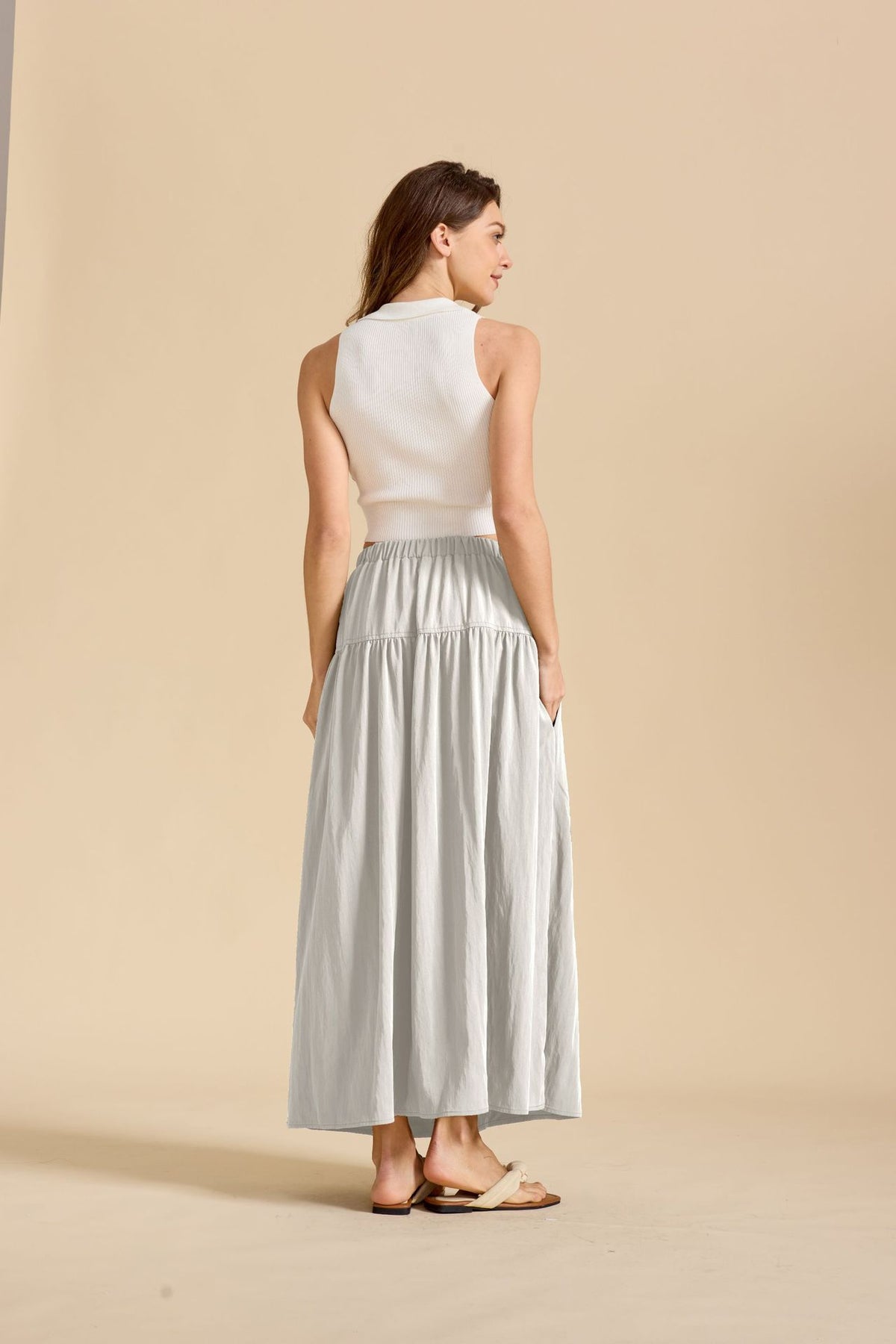 Cotton Maxi Skirt w/ Pockets