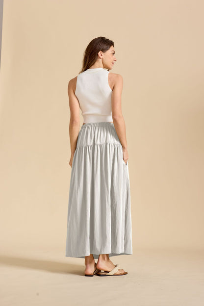 Cotton Maxi Skirt w/ Pockets