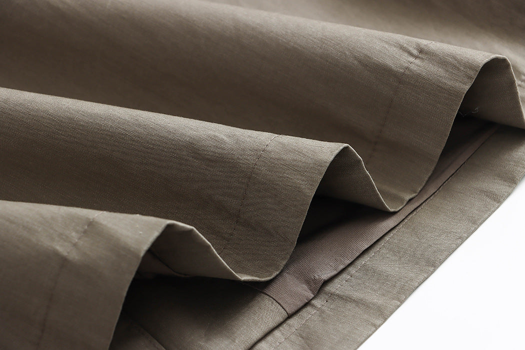 Fashionable Street Retro Design Stand Collar Profile Casual Overall Trench Coat