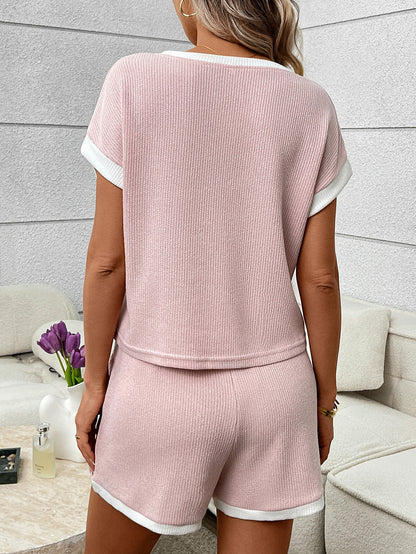Summer Shorts Knit Two Piece Set