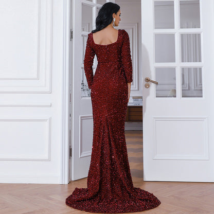 Sequin Fishtail Sweetheart Dress