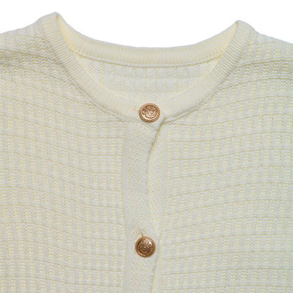 Ivory Waffle Cardigan