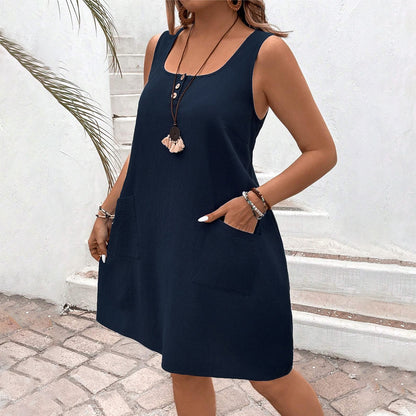 Simple Navy Niche Dress